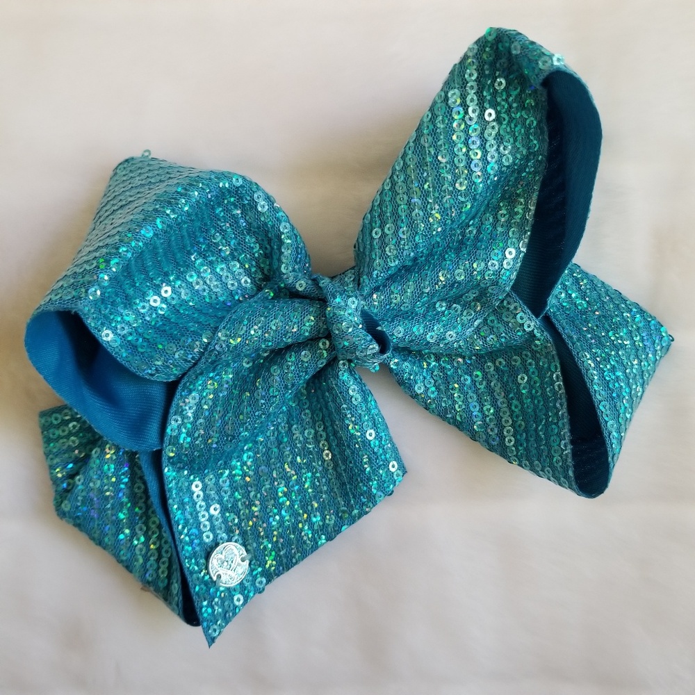 Jojo Siwa Teal Sequin Bow